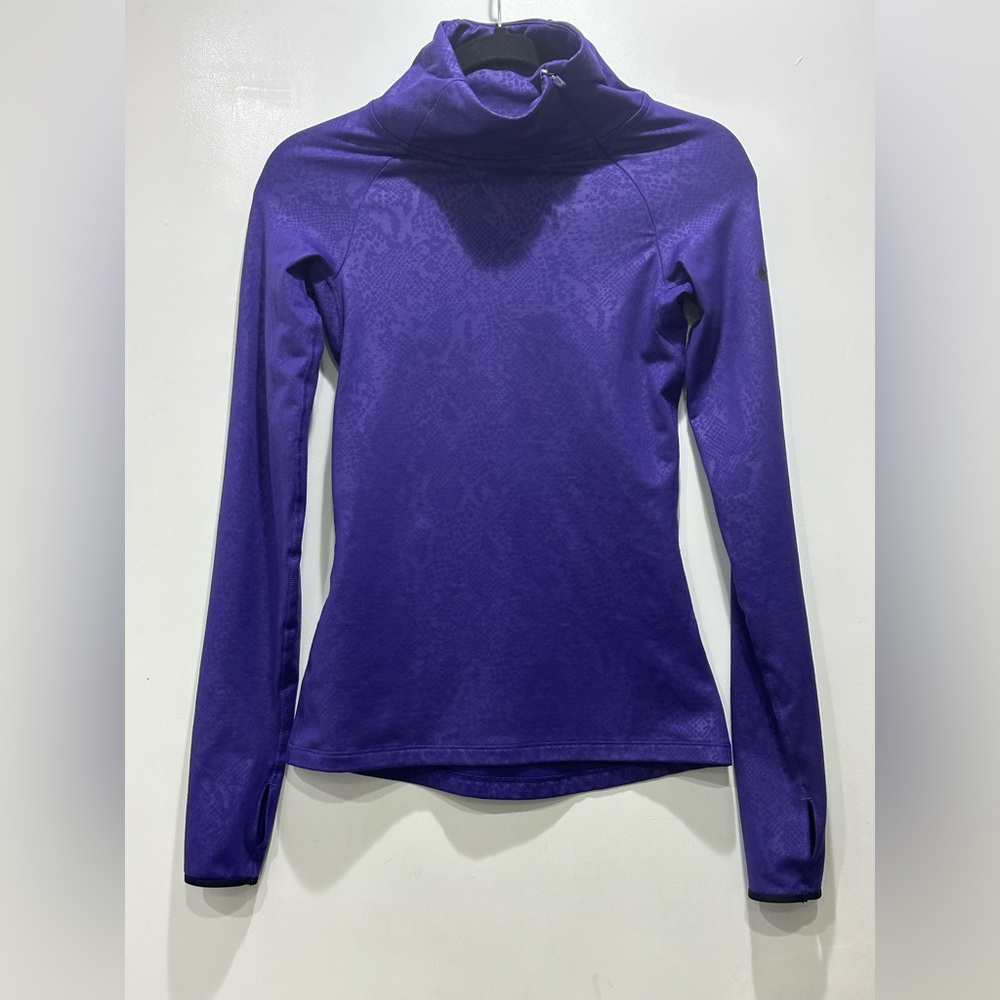 Nike Pro Run Dri Fit Shirt Purple Activewear Pullover Snakeskin XS